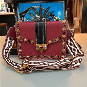Stylish Burgundy Studded Women's Bag (EUC)